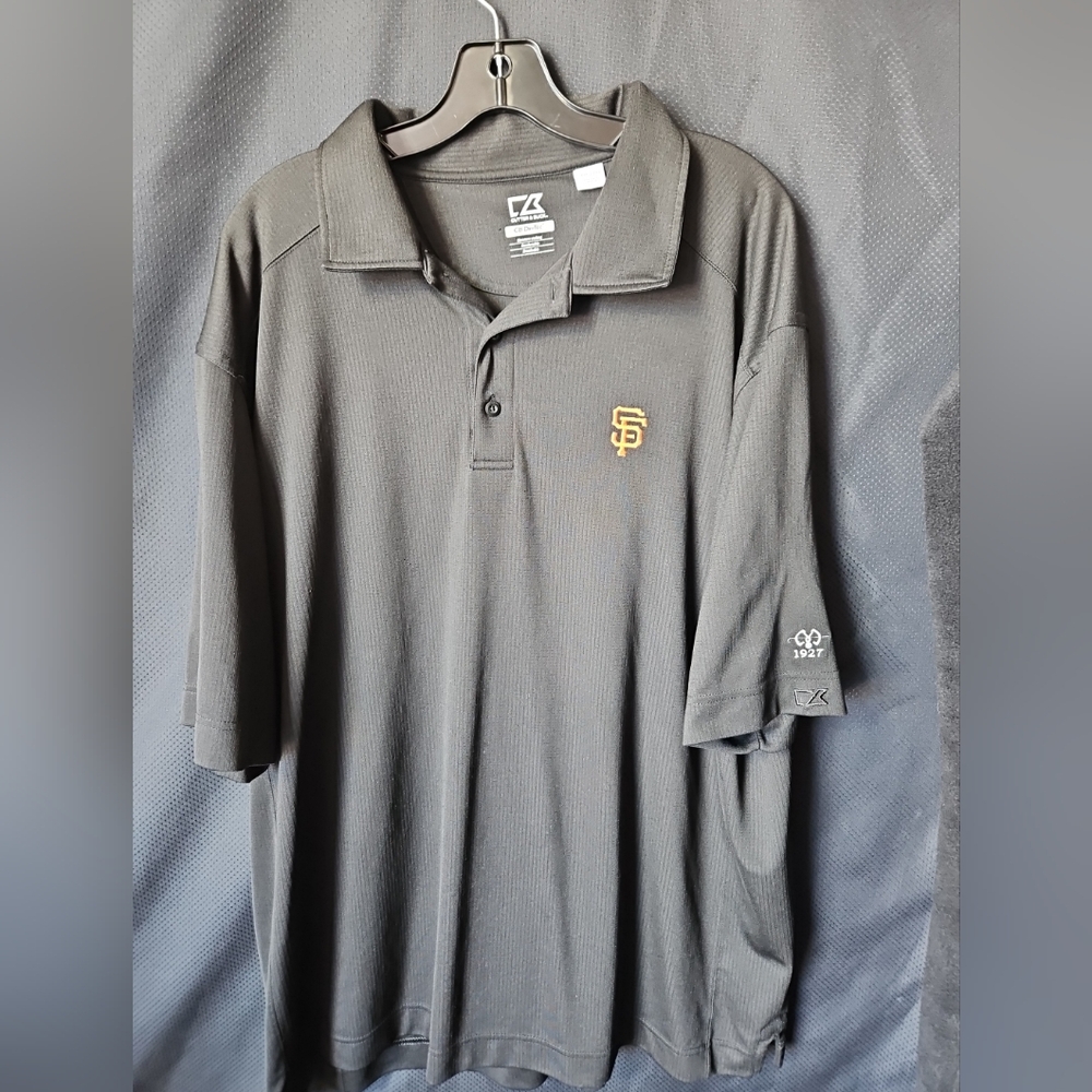 San Francisco Giants Shirt Mens XXL Black Cutter & Buck MLB Baseball Polo DryTec